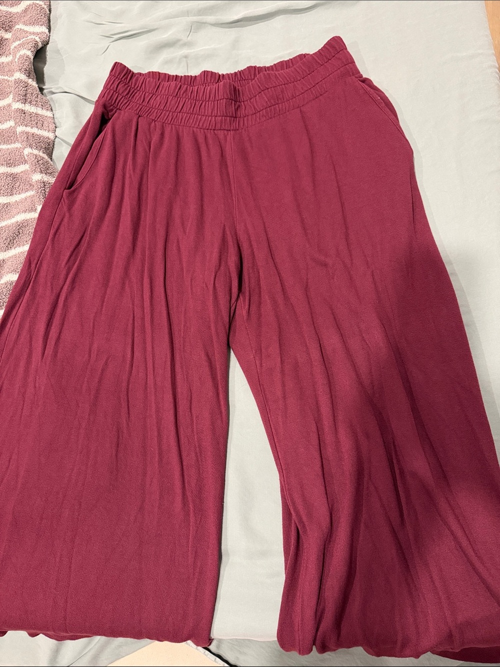 FP Movement by Free People Wide-Leg Pull-On Pants in Burgundy